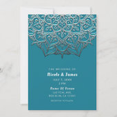 Invitation Turquoise & Silver Mandala Elegant Minimal Mariage (Devant)