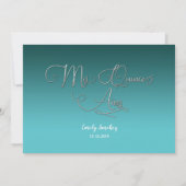 Invitation Turquoise Silver Mis Quince Anos Photo Spanish Inv (Dos)