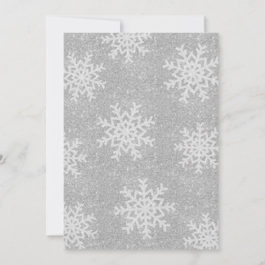 Invitation Turquoise Silver Winter ONE derland 1er anniversai (Dos)