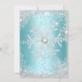 Invitation Turquoise Silver Winter Wonderland Sweet 16 Tiara (Dos)