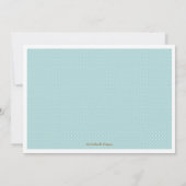 Invitation turquoise somnolente douce de baby (Dos)