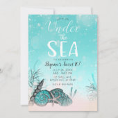 Invitation Turquoise sous le Sea Shells Beach Sweet 16 Party (Devant)