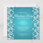 Invitation Turquoise Sparkle de Fête Élégante (Devant)