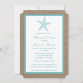 Invitation Turquoise Starfish Dîner de répétition de plage Bu (Devant)