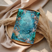 Invitation Turquoise Starfish Ocean Wedding