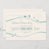 Invitation Turquoise Swirls (Devant / Derrière)