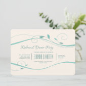 Invitation Turquoise Swirls (Debout devant)