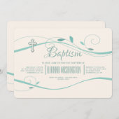 Invitation Turquoise Swirls (Devant / Derrière)