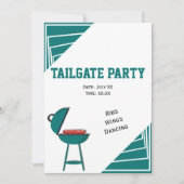 Invitation Turquoise Tailgate Ribs Wings Dancing Party (Devant)