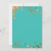 Invitation Turquoise tendance et Parties scintillant or Drith (Dos)