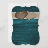 Invitation Turquoise Tournesol Chaîne Lumières Burlap Mariage (Dos)