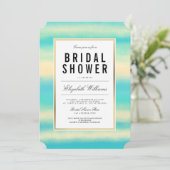 Invitation Turquoise Turquoise Beach Gold Fête des mariées In (Debout devant)