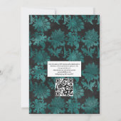 Invitation Turquoise - Turquoise Black and Silver Floral Mari (Dos)