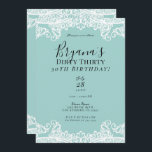 Invitation Turquoise Turquoise Blanche dentelle sale 30 30e a<br><div class="desc">Personnaliser pour tout événement</div>
