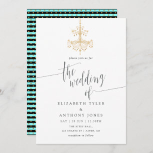 Invitation Turquoise - Turquoise et Gold Chic Paris Mariage