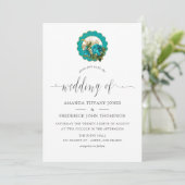 Invitation Turquoise - Turquoise et Gold Chic Paris Mariage (Debout devant)