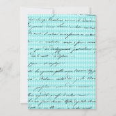 Invitation Turquoise - Turquoise et Gold Chic Paris Quinceañe (Dos)