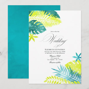 Invitation Turquoise - Turquoise et Lemon Tropical Mariage