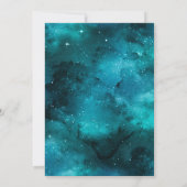 Invitation Turquoise Turquoise papillon floral Or Quinceanera (Dos)