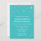 Invitation Turquoise Turquoise Parties scintillant argent Mar (Devant)