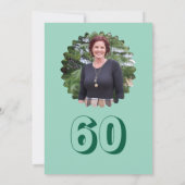 Invitation Turquoise & Vert 60e anniversaire mignonne dîner a (Dos)