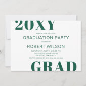 Invitation Turquoise Vert Blanc Gras Typographie Partie de gr (Devant)