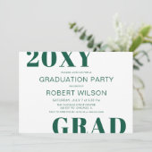 Invitation Turquoise Vert Blanc Gras Typographie Partie de gr (Debout devant)