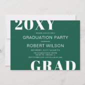Invitation Turquoise Vert Blanc Gras Typographie Partie de gr (Devant)