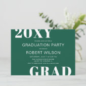 Invitation Turquoise Vert Blanc Gras Typographie Partie de gr (Debout devant)