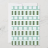 Invitation Turquoise Vert Carré rayures Motif Mariage (Dos)