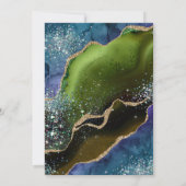 Invitation Turquoise, vert et or Parties scintillant Agate Qu (Dos)
