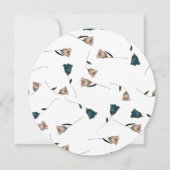 Invitation Turquoise Vert, Jardin Beige Roses Boho Mariage (Dos)