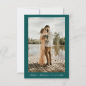 Invitation Turquoise Vert minimaliste Élégant Mariage photo (Devant)