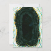 Invitation Turquoise Vert & Or Agate Marbre Géode Rock Mariag (Dos)