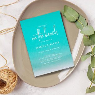 Invitation Turquoise Vert Personnalisé I The Beach Mariage