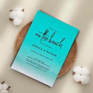 Invitation Turquoise Vert Personnalisé I The Beach Mariage