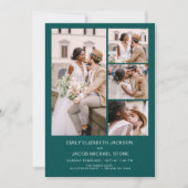 Invitation Turquoise vert tout en un QR Code Mariage photo (Devant)