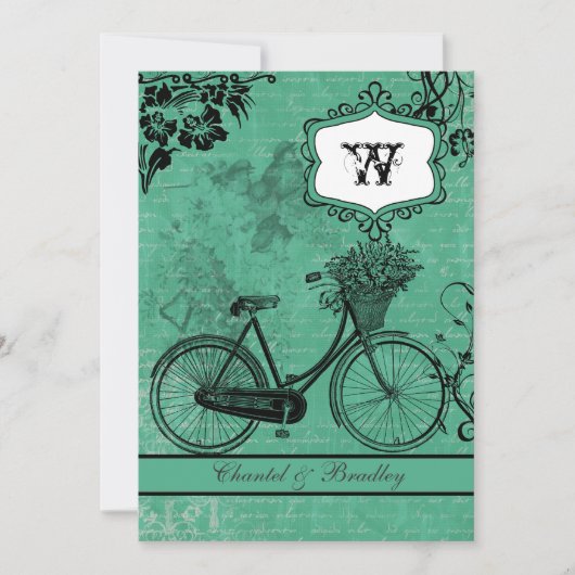 Invitation Turquoise Vintage 5x7 (Devant)