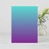 Invitation Turquoise Violet Ombré (Debout devant)