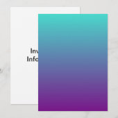 Invitation Turquoise Violet Ombré (Devant / Derrière)