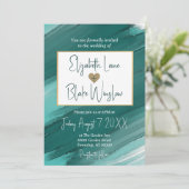 Invitation turquoise Watercolor - Invitation de ma (Debout devant)