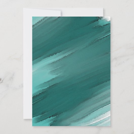 Invitation turquoise Watercolor - Invitation de ma (Dos)