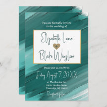 Invitation turquoise Watercolor - Invitation de ma