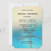 Invitation Turquoise White Aqua Blue Starfish Fête des mariée (Devant)