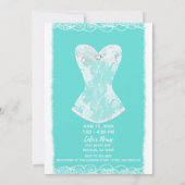 Invitation Turquoise & White Glam Lingerie Fête de douche (Dos)