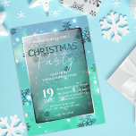 Invitation Turquoise Winter Wonderland Business Christmas Par<br><div class="desc">Cette invitation à la fête de Noël est votre billet pour une soirée magique remplie de joie de vacances et de camaraderie. Le design saisit l'essence de la saison festive avec un arrière - plan vert vif orné de délicats flocons de neige turquoises, créant une ambiance hivernale merveilleuse. Le texte...</div>