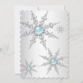 Invitation Turquoise Winter Wonderland fête d'anniversaire (Dos)