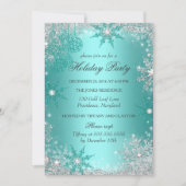 Invitation Turquoise Winter Wonderland Noël Fête de Noël 3 (Devant)