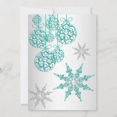 Invitation Turquoise Winter Wonderland Noël Fête de Noël 4 (Dos)