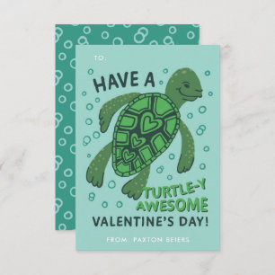 Invitation Turtle Classroom Valentine's Exchange Card